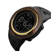 SKMEI 1250 Men Outdoor Waterproof Sports Digital Watch Multi-Function Watch(Coffee/Gold)