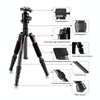 TRIOPO T259G+Q2 Adjustable Portable Carbon Fiber Tripod with Q-2 Ball Head for SLR Camera