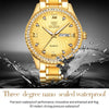 OLEVS 5565 Men Fashion Waterproof Stainless Steel Strap Diamond Quartz Watch(Gold)