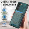 For Samsung Galaxy S25 Ultra 5G Denim Texture Leather Skin Phone Case with Card Slot(Green)
