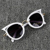 Fashion Baby Girls and Boys Cat Eyes Sunglasses Anti-UV Sunglasses(White)