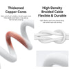 USAMS Type-C To 8 Pin Aluminum Alloy Clear LED 30W PD Fast Charge Data Cable, Length:1.2m(White)