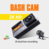 FISANG 2K HD Night Vision Car WIFI Car Driving Recorder, Style: Dual Recording 2K+720P