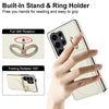 For Samsung Galaxy S25 Ultra 5G Ring Holder Card Bag Skin Feel Phone Case(White)