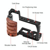 For Sony ZV-E10 PULUZ Wood Handle Metal Camera Cage Stabilizer Rig