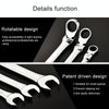 12mm Dual-use Opening Plum Ratcheting Angled Wrench , Length: 16.5cm(Silver)