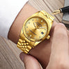 FNGEEN 7008 Men Fashion Diamond Dial Watch Couple Watch(Full Gold White Surface)