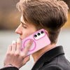 For Samsung Galaxy S23 5G MagSafe Frosted Translucent TPU + PC Full Coverage Phone Case(Pink)