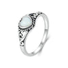 S925 Sterling Silver Opal Pattern Love Ring(No.9)