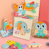 3 PCS Early Childhood Education Wooden Three-Dimensional Jigsaw Puzzle Toy(Lion)