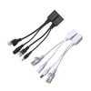 15x White 25cm PoE Splitter Cable RJ45 for IP Camera & WiFi AP