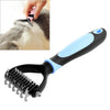 Pet Grooming Brush - Blue - Deshedding Tool for Cats & Dogs