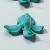 7 Pairs Women Fashion Flower Alloy Petal Earrings(Blue-green)