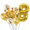 2 PCS Birthday Baby Children Golden Crown Aluminum Film Number Balloon Set Wedding Scene Decoration( Number 8)