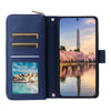 For Samsung Galaxy A35 Nine-card Slots Zipper Wallet Bag Leather Phone Case(Blue)