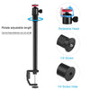 PULUZ C Clamp Mount Light Stand Extension Central Shaft Rod Monopod Holder Kits with Ball-Head, Rod Length: 33-60cm(Black)