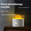 HX-130 Colorful Night Light Planet Desktop Flame Aromatherapy Humidifier, Spec: UK Plug(White)
