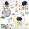 2pcs /Set 30x90cm Children Room Astronaut Wall Stickers Kindergarten Cosmic Stars Cartoon Background Wallpaper