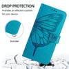 For Samsung Galaxy A06 4G / 5G Embossed Butterfly Leather Phone Case(Blue)