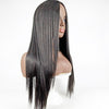 Centre-parted Long Straight Wig Headgear for Women(Black)