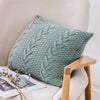 Home Wool Knitted Pillowcase, Colour: Lake Green, Size: 45 x 45 cm