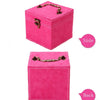 Suede Inner Three-layer Jewelry Box, Size: 14x14x14cm(Pink)
