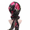 TJM-226 Ladies Satin Print Ribbon Bow Turban Hat Night Cap Silk Chemotherapy Hat Long Tail Braid Hat(Purple)