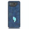 For Asus ROG Phone 7 Cow Pattern Sewing Skin PC + PU + TPU Phone Case(Blue)
