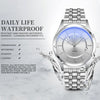 YAZOLE 513 Steel Band Calendar Waterproof Quartz Watch(Blue Dial)