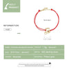 S925 Sterling Silver Christmas Socks Red Rope Bracelet Women Jewelry