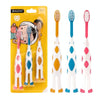 3pcs /Set RAOYI Giraffe Fine Hair Children Toothbrush Baby Cartoon Toothbrush(Yellow+Blue+Red)