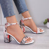 Women Summer Roman Sandals Thick Bottom Slope Heel Printed Buckle High Heels Sandals, Size: 39(Red)
