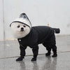 Waterproof Dog & Cat Raincoat with Visor & Boots, M (Black)