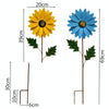 Outdoor Lawn Garden Landscape Arrangement Decorative Iron Flower Inserts(Yellow)