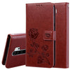 For Xiaomi Redmi Note 8 Pro Rose Embossed Horizontal Flip PU Leather Case, with Holder & Card Slots & Wallet(Brown)