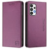 For Samsung Galaxy A72 4G / 5G RC01 Dual-Folded Magnetic Suction RFID Leather Phone Case(Violet)