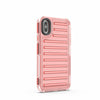 For iPhone XS / X High Transparency TPU Hybrid PC Airbag Phone Case(Peach Red)