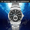 HELEI H9009B-G Night Light Waterproof Men Quartz Watch(Rose Gold White)