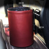 2 PCS Leather Foldable Car Trash Can Mini Chair Back Suspended Waterproof Trash Can(Wine Red)