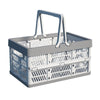38x25x20cm Plastic Folding Storage Basket Shopping Basket Camping Storage Box With Handle(Gray)