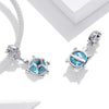S925 Sterling Silver Blue Turtle Pendant DIY Bracelet Necklace Accessories