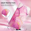 For Samsung Galaxy M16 5G / F16 5G PT003 Marble Pattern Flip Leather Phone Case(Pink Purple Gold)