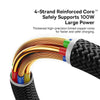 Baseus Dura Series USB-C / Type-C to USB-C / Type-C 100W Fast Charging Cable, Length:1m(Gold Black)