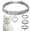 Rhinestone Pet Collar, Red, L (30-35cm), Cats & Dogs