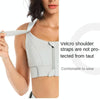 Super Supportive Sport Bra Front Zipper Tights Crop Top Yoga Vest, Size: XXL(Blue)