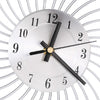 Wrought Iron Crystal Wall Clock Mute Metal Wall Clock for Living Room Bedroom(Silver)