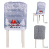 Christmas Cartoon Forest Snowflake Chairs Cover Decorative Supplies(Gray)