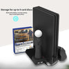 For PS4/PS4 Pro/PS4 Slim Host iplay Dual-seat Charging Multi-function Cooling Base Storage Bracket(Black)
