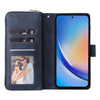 For Samsung Galaxy A35 5G 9-Card Slots Zipper Wallet Bag Leather Phone Case(Blue)