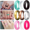 SH100 5.7mm Wide Silicone Ring Glitter Couple Ring No.7(Black Flash Red)